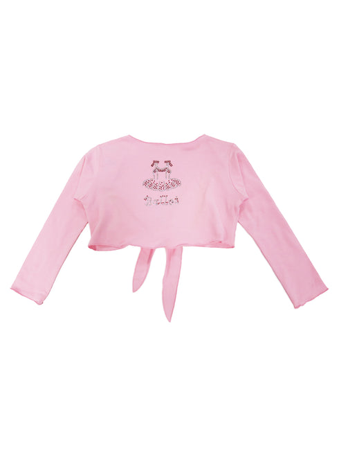 Girls Pink Rhinestone Ballet Dress Wrap Top 9M-8 - SophiasStyle.com